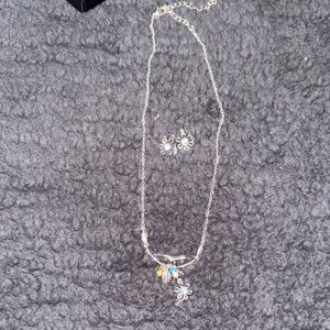 Avon Silver Necklace with Multicolor Charms